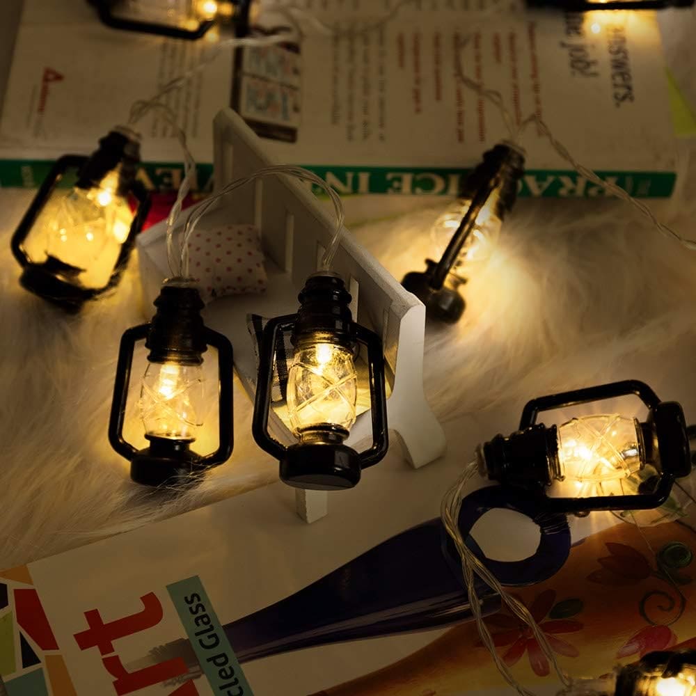Set Of 10 Lantern String Light, Led Decor Kerosene Oil Lamp Fairy Light, Battery Powered Lantern Fairy Garland Light, Barn Lanterns Battery Powered Set Of 10 Lantern String Light, Led Decor Kerosene Oil Lamp Fairy Light, Battery Powered Lantern Fairy Garland Light, Barn Lanterns Battery Powered